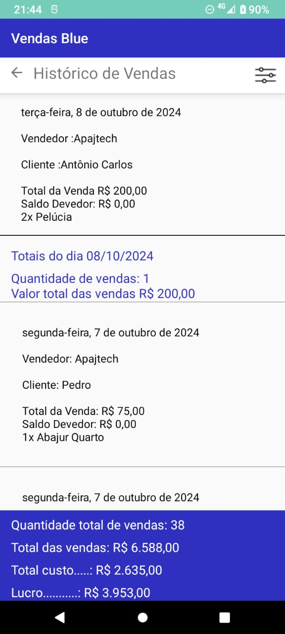 Tela 12 do app